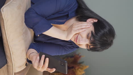 Vertical-video-of-The-woman-who-misses-her-husband.